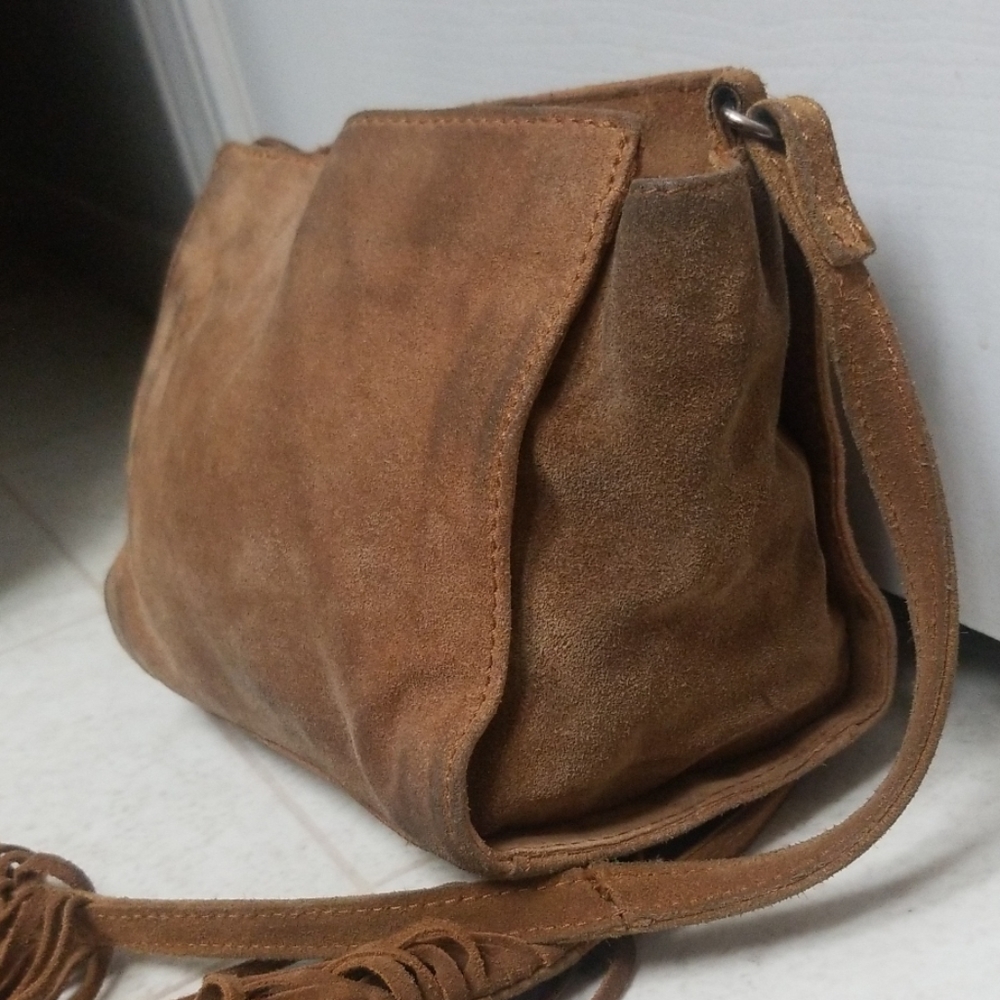 Zara suede leather fringe crossbody bag Trafaluc - Picture 2 of 7